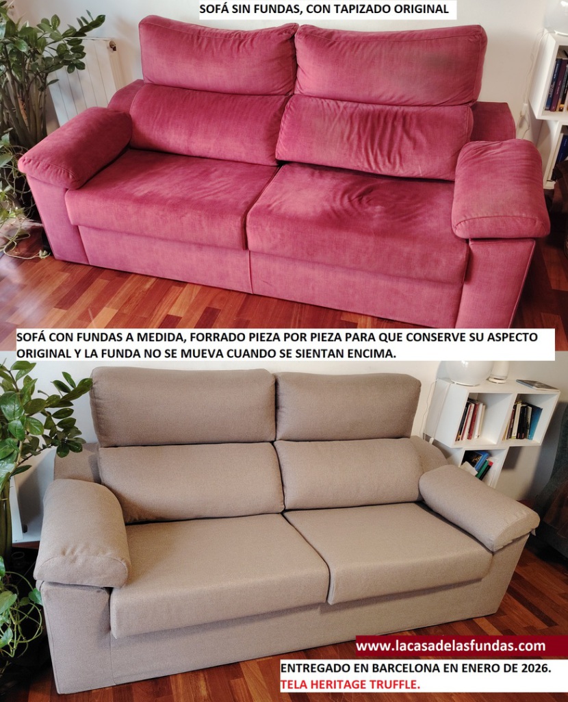 Funda a medida para sofá 2 plazas CON TELA ANTI MANCHAS LA CASA DE LAS FUNDAS 2026