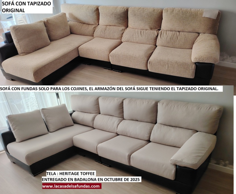 FUNDAS A MEDIDA PARA COJINES SOFÁ CHAISE-LONGUE LA CASA DE LAS FUNDAS 2026