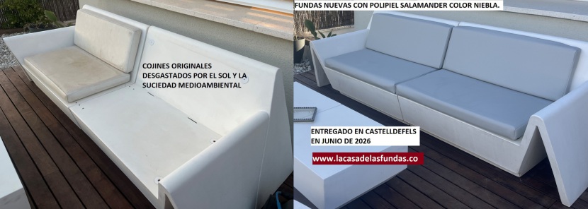 FUNDAS A MEDIDA IMPERMEABLES CON POLIPIEL NÁUTICA PARA COJINES DE EXTERIOR LA CASA DE LAS FUNDAS